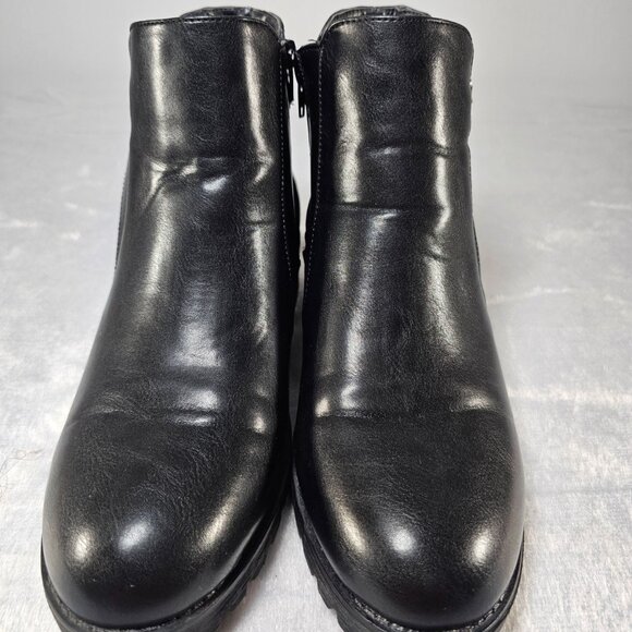 Elditas Women's Black Ankle Booties Size 9M Shelly Side Zip Block Heel - Picture 1 of 6